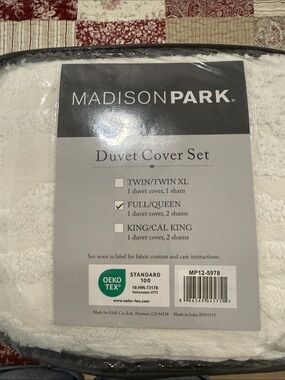 Madison Park Cream Textured Duvet Cover Set